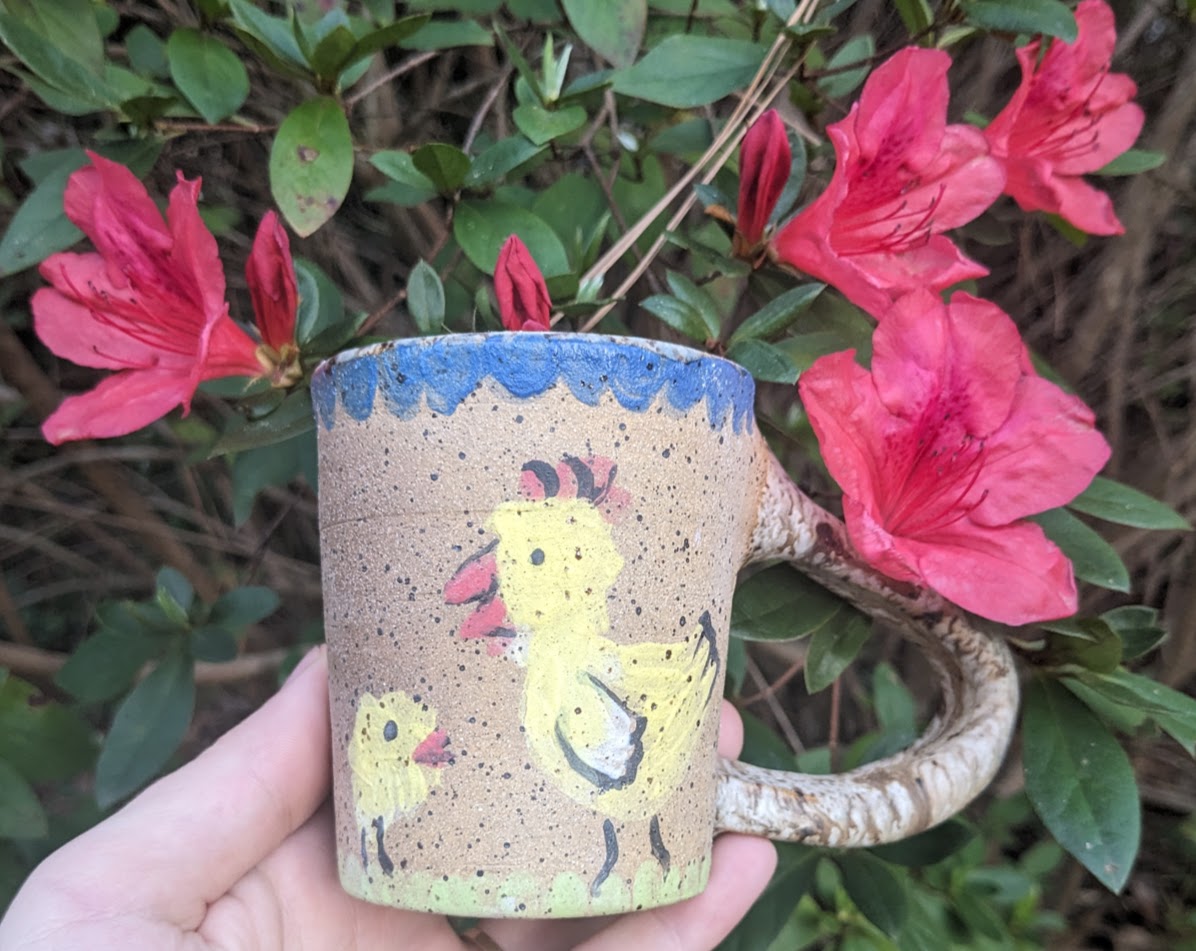 chicken family mug