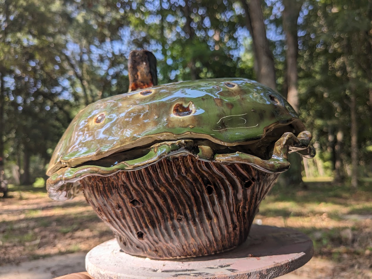 hand-built mushroom jar