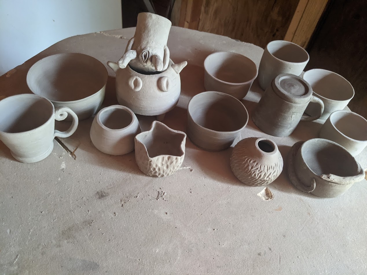fresh off the wheel · greenware